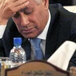 Ali Zeidan, primer ministro libio, durante una rueda de prensa, ayer, tras ser liberado