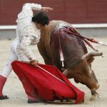 Remate por bajo de Juan del Álamo, en imagen de archivo