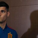 Álvaro Morata durante una concentración con la Selección Española
