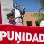El rector de la Universidad Complutense, José Carrillo, durante un acto en defensa del monolito a los brigadistas este fin de semana