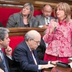 La consellera de Ensenyament, Irene Rigau, en una intervención parlamentaria