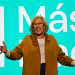 La candidata de Más Madrid al Ayuntamiento, Manuela Carmena, durante su intervención en un acto electoral celebrado este sábado en el Madrid Arena