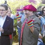 Mas acudió a la Ciutadella, donde tuvo lugar la fiesta de actividades infantiles de la Tamborinada