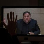 Oriol Junqueras en uno de sus mítines desde la cárcel