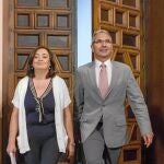 La consejera de Educación, Mar Moreno, y el portavoz del Gobierno autonómico, Miguel Ángel Vázquez