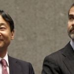 El Príncipe de Asturias y el príncipe heredero de Japón, Naruhito, durante el acto inaugural de la reunión del comité de cooperación empresarial hispano-japonés