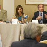 De izquierda a derecha, Fernando del Arco, Marilén Barceló, Luis María Gibert y Alejandro Gasch, impulsores de la ILP taurina