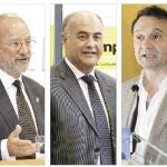 Los alcaldes de Valladolid, Javier León de la Riva; Ávila, Miguel Ángel García Nieto; y Segovia, Pedro Arahuetes
