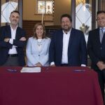 Díaz (Maraworld), Jiménez (Lanzadera), Susana Marqués, alcaldesa de Benicàssim, Javier Moliner, presidente de la Diputación y Diego Basco presidente del CEEI