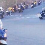 La Guardia Urbana custodió este jueves una caravana independentista que recorrió las calles del barrio de Sarrià-Sant Gervasi en plena hora punta.