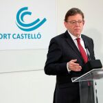 El presidente Puig presentó ayer la nueva imagen del aeropuerto de Castellón y anunció que en 2019 habrá conexiones directas con Bucarest y con Colonia