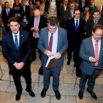El acto de la conmemoración de los 600 años de la Generalitat valenciana contó con la presencia de Roger Torrent, presidente del Parlament catalán. Lo presidió Morera ante la ausencia de Ximo Puig