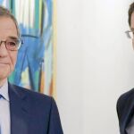 El presidente de Telefónica, ayer, junto al presidente de la Xunta, Alberto Núñez Feijóo