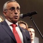 El presidente del COE durante la rueda de prensa que ofrece tras conocer la eliminación de Madrid