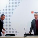 El portavoz de Compromís en el Congreso, Joan Baldoví, y el alcalde de Valencia, Joan Ribó, en una imagen de archivo