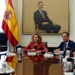 La presidenta del Congreso, Meritxell Batet, junto a los vicepresidentes, Gloria Elizo, Alfonso Rodríguez Gómez de Celis e Ignacio Prendes/Efe