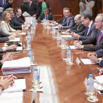 El presidente Fabra ayer durante la reunión que mantuvo en el Ministerio de Industria sobre el almacén Castor