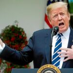 Donald Trump habla de la investigación del Rusiagate en la Casa Blanca, ayer