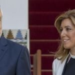 Susana Díaz acompañada del todavía presidente, José Antonio Griñán.
