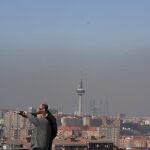 La "boina"de contaminación sobre Madrid, en una imagen de 2011