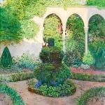 Uno de los jardines de Rusiñol en la exposición.
