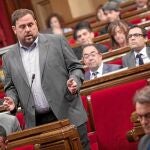 Junqueras y Mas, ayer durante la sesión de control