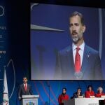 El Príncipe Felipe, durante la presentación de Madrid 2020