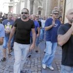 Los trabajadores de la industria auxiliar del sector naval protestan en la Bahía de Cádiz