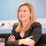 La consejera de Hacienda de Castilla y León, Pilar del Olmo, durante una rueda de prensa