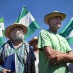 Juan Manuel Sánchez Gordillo junto a Diego Cañamero, en «Las Turquillas»