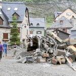 Una muestra de los destrozos causados por el temporal en Arties.