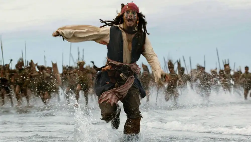 Johnny Depp, en una escena de "Piratas del Caribe".