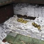 Una bodega del barco de bandera norcoreana Chong Chon Gang en el cual las autoridades de Panamá hallaron el lunes "material bélico"