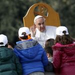 El Papa durante su visita a Scampia, Nápoles.