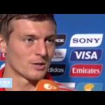 Kroos, ante los medios anoche tras la victoria frente al Schalke