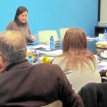 La consellera de Educación, Cultura y Deporte, María José Catalá, ayer en un desayuno informativo con los medios