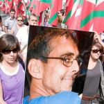 Manifestación abertzale tras la muerte del etarra Jon Anza