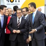 El Príncipe Felipe y el president de la Generalitat, Artur Mas, en la inauguración hoy del WMC.