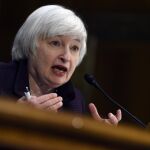 Janet Yellen, hoy, en el Senado de Estados Unidos.