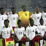 Los jugadores de la selección de Ghana, antes del partido de clasificación para Brasil 2014 disputado frente a Egipto en El Cairo.
