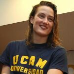 La doble medallista olimpica, Mireia Belmonte ,durante la rueda de prensa que ofreció antes de competir hoy en Sevilla,
