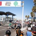Las retenciones en la frontera de Gibraltar eran ayer las habituales
