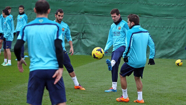 Imagen del entrenamiento del Barcelona de esta mañana