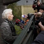 Estela de Carlotto, presidenta de Abuelas de Plaza de Mayo habla con la prensa