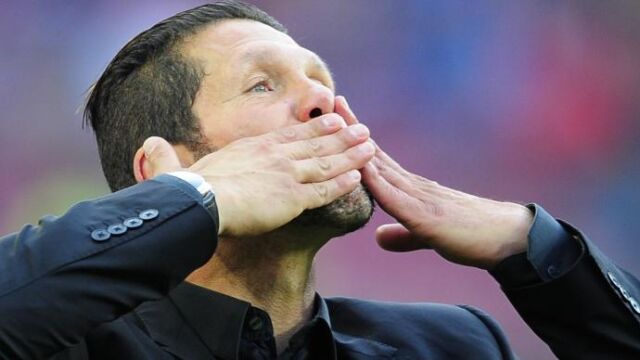 Simeone celebra el triunfo de su equipo