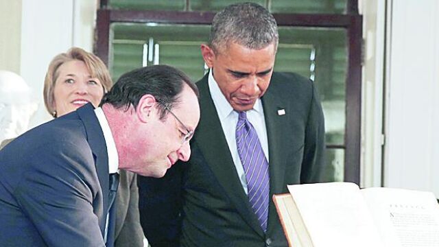 Hollande y Obama visitan, ayer en Virginia, la residencia de Jefferson