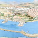 Perspectiva de Barcelona, según el Plan Macià, de 1933, diseñado por Le Corbusier