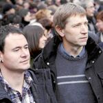 San Sebastián vivió ayer una manifestación «por los derechos de los presos de ETA» encarcelados en Sevilla II. No faltaron representantes de Sortu como Hasier Arraiz y Rufi Etxeberria (en la foto)