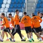 Imagen del entrenamiento del Real Madrid de hoy