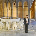 La socialista Susana Díaz, en el granadino Patio de los Leones